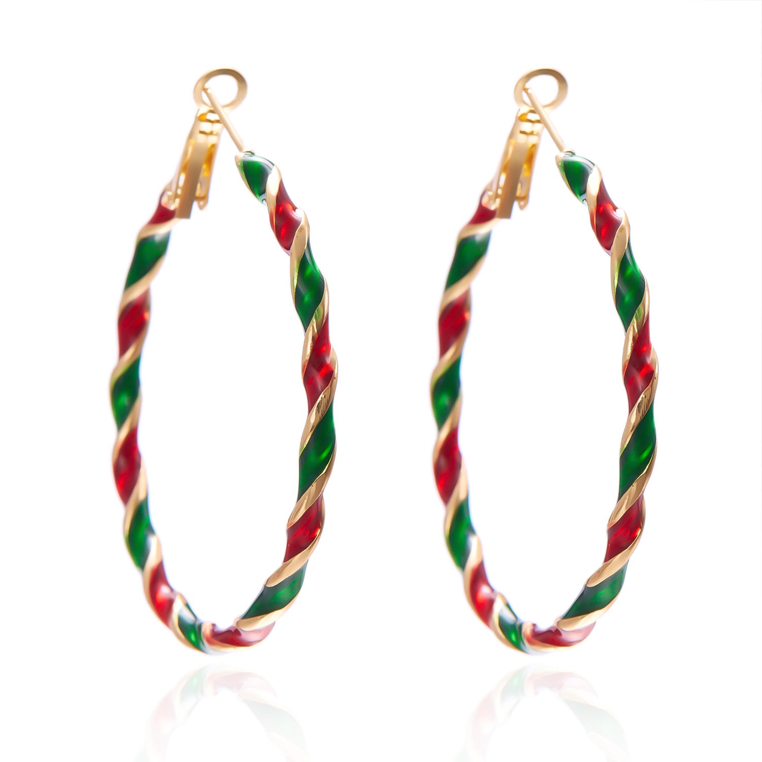 Wholesale Christmas Colorful Spiral Geometric Earrings